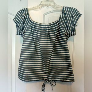 Madewell off the shoulder striped top, medium